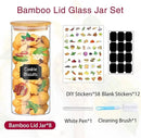 32 oz 8 Pcs Glass Jars with Bamboo Lids, Stackable Clear Food Storage Jars, Airtight Kichen Glass Pantry Storage Containers with Lids for Rice, Candy, Sugar, Flour, Nuts, Cookie, Coffee Bean by CozyNest Decor