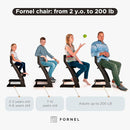 FORNEL Modern Black Wooden High Chair | The Adjustable Grow-with-Me Chair, A Sleek Alternative to Stokke | Perfect for Minimalist & Industrial Kitchens by TinyTreasures Baby Boutique