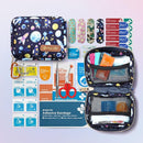EVERLIT Mini Rescue Pack | 105 Medical Essentials Organized in Portable Storage Bag | Pocket Size Kids First Aid Kit with D Ring | Small Family-Friendly Travel Medical Kit (Space) by TinyTreasures Baby Boutique