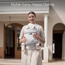 Momcozy Herihuge Baby Carrier - Crafted with Charming Jacquard Weaving, Durable, Stylish and Elegant, All-Day Comfort for Moms, Time Heritage Beige by TinyTreasures Baby Boutique