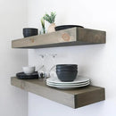 Modern Floating Shelves 3 Inches Thick for Wall, Wide Shelves for Kitchen, Living Room, Bedroom, and Bathroom, Natural Pine Wood, Rustic Wooden Shelf, (Set of 2) (Aged Barrel, 48Lx3Hx8D) by CozyNest Decor