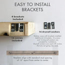 Urban Legacy Reclaimed Barnwood Planks | Floating Shelves for Wall w/Flush Mount Shelf Bracket Set Included | Set of 2 (White Wash, 48" x 7" x 2") by CozyNest Decor