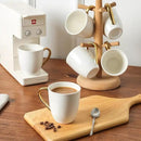 vicrays Coffee Mug Set, 11 Ounce, Set of 6, Ceramic Mug for Men, Women, Unique Glazed Mugs with Handle for Coffee, Tea, Milk, Cocoa, Cereal(White with Golden) by CozyNest Decor