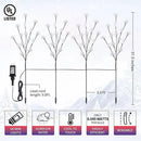 Brightown Snowflake Pathway Lights - 4 Packs Christmas Yard Lights with Small Christmas Tree, Blue & Warm White Outdoor Decorations by GreenHaven Gardens