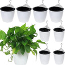 8 Packs 5" and 7.3" Plastic Self Watering Pots Wall Hanging Planters Wall Mounted Wicking Flower Pots for Indoor and Outdoor African Violet, Ocean Spider Plant, Orchid, White by GreenHaven Gardens