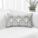 HWY 50 Grey Gray Decorative Lumbar Pillow Cover Rectangle 12x20 Inch (1 Piece), Embroidered Cotton Farmhouse Cushion Cover Pillow Case for Sofa Couch Living Room Bed, Minimalist Floral by CozyNest Decor