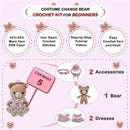 LoopMap Crochet Kit for Beginners - DIY Amigurumi Bear with Removable Dress & Accessories, Step-by-Step Video Tutorials, Extra Yarn, Crochet Tools, Handmade Gift for Kids & Adults(Bear-Pink) by TinyTreasures Baby Boutique