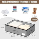 Under Bed Storage with Wheels, No Assemble Required 7.5 inches height Under Bed Storage bins,Large capacity Rolling Under bed Shoe Storage containers，dorm under bed storage drawers by CozyNest Decor