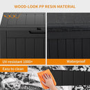 31 Gallon Resin Deck Box, Lockable Patio Outdoor Storage Box for Furniture, Garden Tools and Tools Storage, Waterproof Outside Storage Boxes - Black by CozyNest Decor