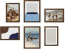 HAUS AND HUES Walnut Oak Wood Gallery Wall Tabletop Frames Made with Real American Oak and Shatter-free Plexiglass - Set of 6 (Four 4x6, Two 5x7, Framed Walnut) by CozyNest Decor
