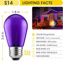 Meconard S14 Purple and Orange LED Light Bulbs, 24Pack 1W Plastic Shatterproof Waterproof LED Bulbs for Indoor Outdoor String Lights, E26 Base, Halloween Decoration, String Light Replacement Bulbs by GreenHaven Gardens