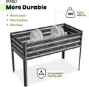 KING BIRD Large Raised Garden Bed with Cover Galvanized Elevated Planter Box with Legs 48×24×56 in for Backyard, Patio, Balcony, 400lb Capacity, Dark Grey by GreenHaven Gardens