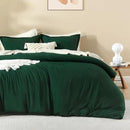 Litanika Comforters Emerald Green Oversized King Size, 3 Pieces Lightweight Solid Bedding Comforter Set, All Season Fluffy Bed Set (120x98In Comforter & 2 Pillowcases) by CozyNest Decor