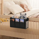 Dual-purpose Bedside Caddy Bedside Organizer, Bed Caddy with 6 Pockets, Versatile Bedside Storage Solution Magazine Remotes holder, ideal for Home, Dorm, Hospital, Crib Bed (Black 2 pcs) by CozyNest Decor