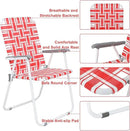 VINGLI Patio Lawn Webbed Folding Chairs Set of 4, Outdoor Beach Chair Portable Dining Chair for ir for Outdoor Yard, Garden(Red, Classic) by GreenHaven Gardens
