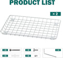 EVERHANGER Garage Wall Shelves 12x18 Inch, Wall Mounted Storage Shelf, Metal Shelf Rack, Heavy-Duty Shelf Organizer 2 Pack, White