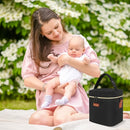 Mancro Breastmilk Cooler Bag Travel, Fits 4 Baby Bottles Up to 9 Ounce, Baby Bottle Bag with Ice Pack, Insulation Breast Milk Cooler Travel, Black by TinyTreasures Baby Boutique