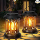 Hanging Solar Lanterns Outdoor Waterproof - 2 Pack Solar Lantern Decorative, Hanging Solar Lights for Outside, Outdoor Solar Powered Lantern with Handle & Clip for Patio Yard Decor by GreenHaven Gardens