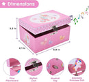Jewelkeeper Unicorn and Butterfly Themed Jewellery Box Pink for Girls - Wooden Jewelry Box with Velvet Lining for Little Girl's Necklaces and Accessories - Spinning Unicorn Doll, Toys for Girls by TinyTreasures Baby Boutique