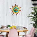 Metal Sun Wall Art Decor - 17.3 inches Outdoor Wall Decor,Sun Face Sculpture for Garden Farmhouse Yard Patio Fence Living Room Bedroom Gift Idea for Family Friends by CozyNest Decor
