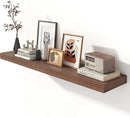 Deep Floating Shelves for Wall - 55 Inch Wide x 12 Inch Deep Wall Shelves Set of 1 - Rustic Walnut Color Wood Shelves for Living Room, Bathroom, Laundry Room, Bedroom, Kitchen, Home Office by CozyNest Decor
