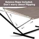 SUNCREAT 55 Inch Extra Large Double Hammock with 12 ft Stand, 475lbs Capacity, Outdoor Portable Hammock with Hardwood Spreader Bar, Extra Large Pillow, Brown by GreenHaven Gardens