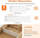 Lifewit 8 Pack Drawer Dividers 4" High, 10.5-16.5" Dresser Drawer Divider, Adjustable Drawer Organizers for Clothes, Plastic Drawers Separators for Dresser, Bedroom, Bathroom, Kitchen, Office by TinyTreasures Baby Boutique