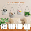 4 Tier Hanging Fruit Basket for Kitchen, 4 Pack Detachable Cotton Crocheted Wall Hanging Baskets Shelf Over Door Organizer for Fruit Veggie Plant, Hanging Storage Basket for Bathroom Bedroom(Beige) by CozyNest Decor