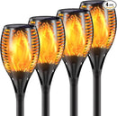 Upgraded Larger Solar Torch Lights, 43" Flickering Flame Solar Lights, Waterproof Outdoor Solar Landscape Decoration Lighting 96 LED Auto On/Off Garden Patio Yard Pathway,Black 4 Pack (4) by GreenHaven Gardens