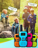 Walkie Talkies for Kids Long Range - Kid Walkie Talkies with Replaceable Shell Backlit LCD Flashlight 3 Miles Range - Toys for 5-7 Year Old Boys and Girls (2 Pack - Rechargeable) by TinyTreasures Baby Boutique