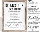 Christian Wooden Wall Signs, Farmhouse Home Decor, Christian Hanging Decor, Living Room Decors, Framed Wall Plaque Sign 15 * 11.5 inches, Be Anxious for Nothing Sign by CozyNest Decor