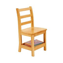 ECR4Kids Three Rung Ladderback Chair with Storage, 14in Seat Height, Classroom Seating, Honey, 2-Pack by CozyNest Decor