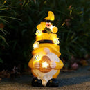 Garden Figurines Gnome Statue Decorations - Solar Resin Spring Bee Gnome Figurine Solar Garden Lights Outdoor Decorations Waterproof for Patio,Yard,Lawn, by GreenHaven Gardens