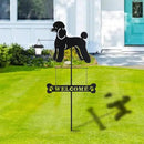 BAYN Solar Poodle Garden Stakes Decorative with a Lantern Dog Silhouette Welcome Sign Outdoor Garden Decor for Yard, Lawn, Patio, Pathway by CozyNest Decor