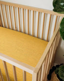 Muslin Bedside Bassinet Sheets 2 Pack, 33x20 Fitted Ultra Soft & Breathable Bedside Sleeper Sheets, Ideal for Baby Girl and Boy, Perfect for Newborns (Beige & Mustard Yellow) by TinyTreasures Baby Boutique