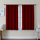 Simplebrand Ava Red Short Blackout Curtains for Bedroom 45 Inches Long 2 Panels Set, Solid Thermal Insulated, Energy Saving Window Treatment Curtains Blackout Drapes, W40 x L45 Inch, Red by TinyTreasures Baby Boutique