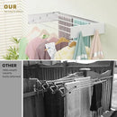 Wall Mounted Drying Rack for Laundry 23.6'', Foldable Laundry Drying Rack Clothing Wall Mount with 4 Towel Hooks and 4 Rods, Space Saving for Indoor Outdoor Bathroom Balcony (White, 23.6'') by CozyNest Decor