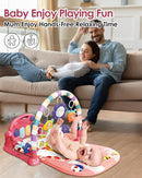 dearlomum Baby Play Mat Baby Gym,Funny Play Piano Tummy Time Baby Activity Mat with 5 Infant Sensory Baby Toys, Music and Lights Boy & Girl Gifts for Newborn Baby 0 to 3 6 9 12 Months (Tiger Pink) by TinyTreasures Baby Boutique