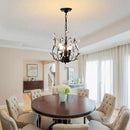 Ganeed Vintage K9 Clear Crystal Chandeliers,Ceiling Lighting,Pendant Lighting Flush Mounted Fixture with 3 Light for Living Room Dinning Room Restaurant Porch Hallway (Black) by CozyNest Decor