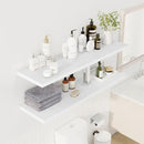 48" Floating Shelves for Wall, 12" Deep Slim White Floating Shelves, Wall-Mounted Shelves for Bedroom, Living Room, Kitchen, Bathroom - Set of 2 by CozyNest Decor