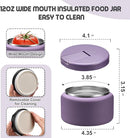 13.5oz Soup Thermo for Hot Food Kids with Buckle Lid Insulated Vacuum Food Jar Wide Mouth Leakproof Stainless Steel Lunch Container -Purple by TinyTreasures Baby Boutique