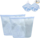 2 Pcs Special Zoning laundry bag for delicates with handles mesh laundry bags washing machine laundry totes travel storage and sorting bag(Blue2) by TinyTreasures Baby Boutique