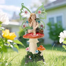Solar Fairy Garden Decor Flower Fairies Mushroom Figurines with Snail Decor Gifts for Women Mom Miniature Fairy Figurine for Lawn Garden Patio Yard Decorations Outdoor Statue by CozyNest Decor