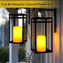 Modern Farmhouse Lantern Decor, 2Pcs Metal Candle Lanterns with Flameless Candles Black Decorative Lantern for Front Porch Covered Patio Dining Table Entryway Table Wedding Home Decor by CozyNest Decor