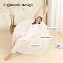 Memory Foam Bean Bag Chair for Adults/Teens, Bean Bag Sofa with Fluffy Removable Cover, for Living Room Bedroom, 3FT White by CozyNest Decor