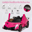 Costzon Pink Lamborghini Ride on Car, 12V Battery Powered 4WD Lambo Kids Car with Remote Control, 3 Speeds, Dual Doors, LED Lights, Horn, Music, Licensed Electric Vehicle for Toddlers Girls Kids Gift by TinyTreasures Baby Boutique