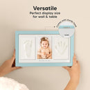 Baby Hand and Footprint Kit - Clay Handprint Keepsake Frame, Newborn Nursery Picture Frame, Personalized New Mom Gifts for Baby Shower & Registry (Sky Blue) by TinyTreasures Baby Boutique