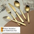 Berglander Gold Silverware Set 60pcs Service for 12, Golden Titanium Plating Stainless Steel Flatware Set, Gold Spoons Forks Knives Set for Home, Wedding, Restaurant, Hotel, Dishwasher Safe by CozyNest Decor