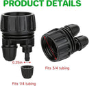 Drip Irrigation Hose Connectors,1/4 Inch Drip Irrigation Tubing x 3/4 FHT Swivel Lock Barbed Dual Hose Adapter, Convert 3/4" Garden Hose to 1/4" Drip Irrigation Parts-5 Pack by GreenHaven Gardens