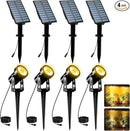 Solar Landscape Spotlights 4 Pack Warm White 3000K, T-SUNUS IP65 Waterproof Outdoor Solar Spot Lights for Yard 9.8ft Cable, Separated Panel Garden Light for Flag Driveway Porch Walkway Pool Patio Pond by GreenHaven Gardens